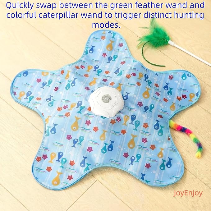 Hide and Seek Interactive Cat Toys, Puzzle Motion Activated for Indoor Cats | Cat Enrichment & Stimulating, Electronic Design, Moving toy play mat, USB & Battery Powered, 5-Hole, Multi-Cat, Bird Sound - Image 4