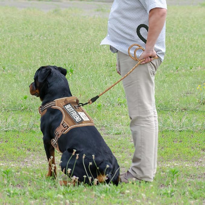 Beebiepet Heavy Duty Tactical Dog Harness for Small Dogs, No Pull Adjustable Pet Harness Reflective Service Training Easy Control Pet Vest Military K9 Working Dog Harnesses- Large, Brown - Image 3