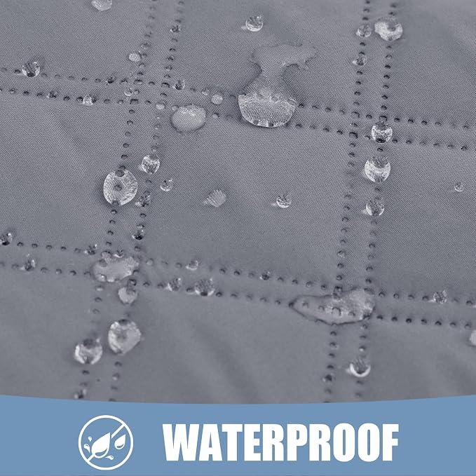 Smiry Waterproof Reversible Pet Couch Covers for Dogs | Pet Friendly, Soft Fabric, Washable Sofa Furniture Protector for Dogs Cat Kids, Checkered (52"x82", Grey/Grey) - Image 2