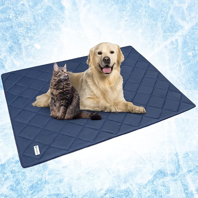 PetAmi Premium Cooling Dog Blanket | Lightweight Fluffy Pet Throw Blanket Bed Cover for Dogs, Cat, Puppies | Pet Blanket Furniture Protector Couch Sofa | Reversible Fuzzy Cozy | 40x60, Navy Blue - Image 7