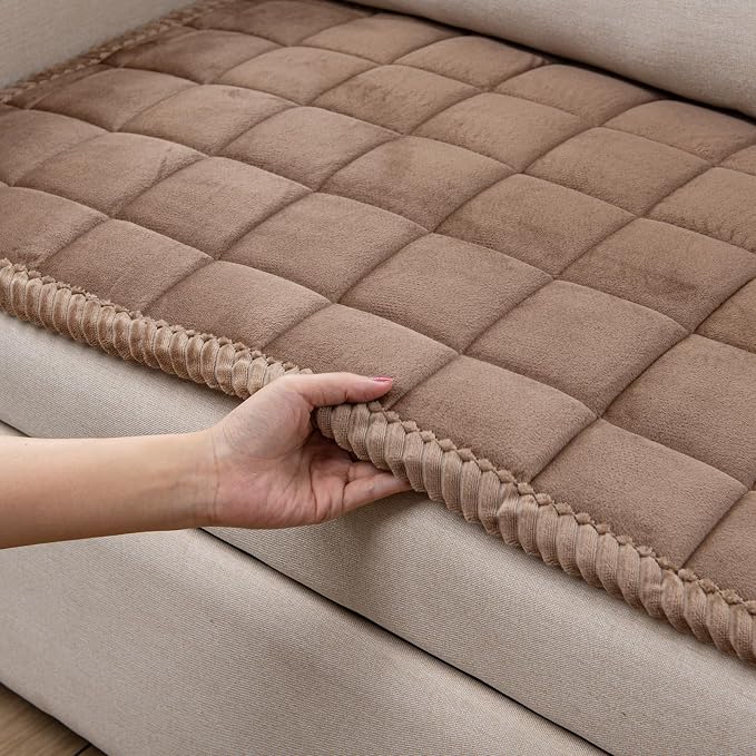 Couch Cover for Dogs Washable Pet Bed Fuzzy Pet Couch Covers Nonslip Couch Slipcover for Dogs, Kids, Pets Friendly Sofa Cover Loveseat Covers (Brown, 21''x70''/Rectangular) - Image 6