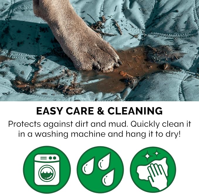 Furhaven Waterproof & Non-Slip Queen Size Mattress Cover Protector for Dogs & Cats, Washable, For Beds, Couches, & Car Seats - Quilted Twill Blanket Mattress Cover - Nile Blue, Large/Queen Size - Image 10