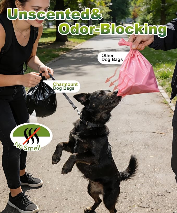 Charmount 200 Pack Dog Poop Bags Rolls with Zippered Pouch Dispenser Holder | Extra Thick Leak-Proof Unscented Waste Bags, Coreless Easy Load for Small to Large Dogs - Image 7