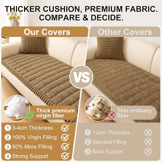 Smiry Couch Cover for Dogs, Non Slip Washable Sofa Protector for Pets | Soft Furniture Cover for Leather & Fabric Couches, Cozy Protect Against Fur, Dirt & Messes, Pet Friendly, 35.4"x88" - Image 5