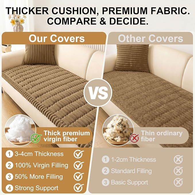 Smiry Couch Cover for Dogs, Non Slip Washable Sofa Protector for Pets | Soft Furniture Cover for Leather & Fabric Couches, Cozy Protect Against Fur, Dirt & Messes, Pet Friendly, 27.6"x88" - Image 5