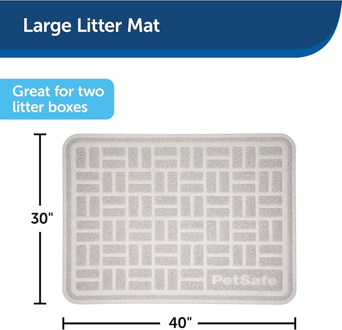 PetSafe Anti-Tracking Cat Litter Mat, Large 30 x 40 in | 30 x 40 in, Durable Mesh Trapping Mat for Crystal & Clay Clumping Cat Litter, Leakproof Double-Layer Backing, BPA-Free - Image 6