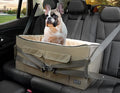 Petsfit Dog Booster Seat for 2 Small Dogs or Medium Dog up to 55 lbs, Large Dog Car Seat with 2 Big Pockets for Cars, Trucks and SUVs (Large, Brown) by Petsfit