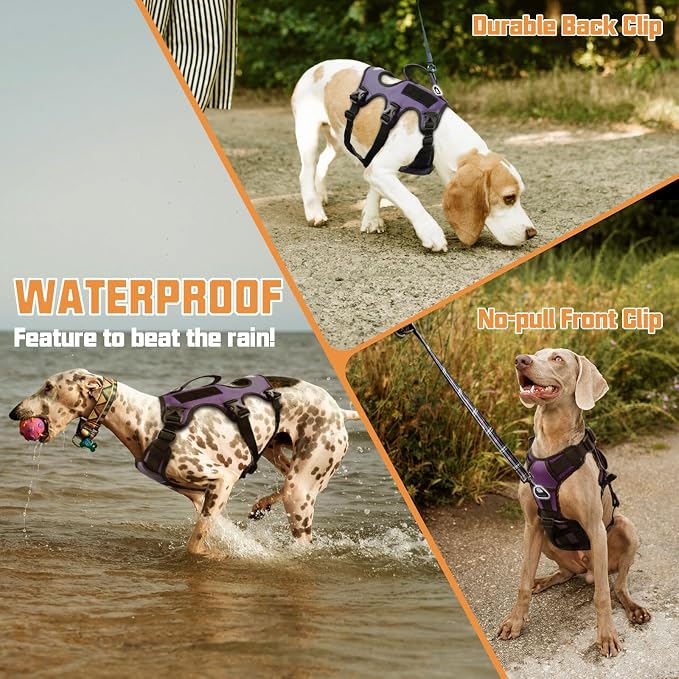 AUROTH Escape Proof No Pull Dog Harness - Soft Padded Reflective Adjustable Vest with Lift Handle - Medium Size - Image 4