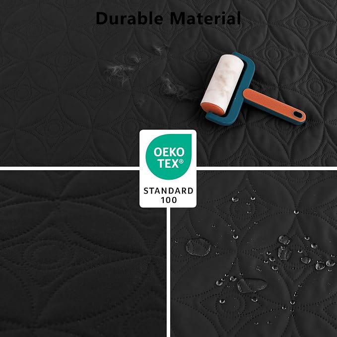 Waterproof Couch Cover for Dogs - Washable Pets Furniture Protector | TPU Leak-Proof Liner, Lightweight & Reversible, Fits Chair, Sofa, Bed, 52" x 82" , Black/Darkgrey - Image 6
