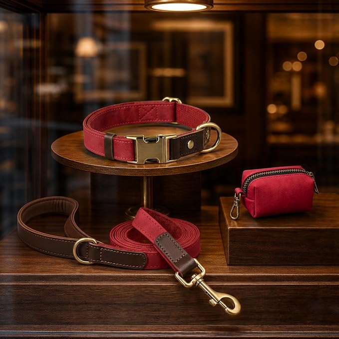 PU Leather Dog Leash for Small Dogs, 5ft Soft Padded Handle, Red | Comfortable Grip for Daily Walking Training, Full Control, Metal D-ring, Tangle-Free 360° Swivel Clasp, Easy to Clean, 5/8in - Image 6