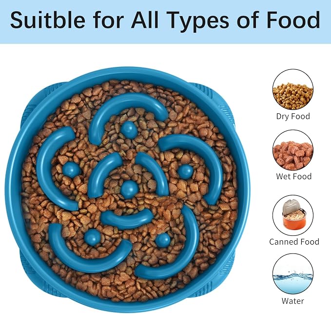 MateeyLife 1-Pack Slow Feeder Dog Bowls, 4 Cups, Dog Puzzle Feeder Bowl | Food-contact safe, dishwasher safe, non-slip base, maze design, for fast eaters, for dogs and cats, daily mealtimes - Image 6