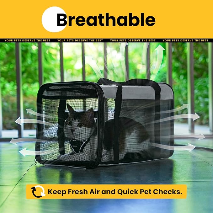 Conlun Soft-Sided Cat Carrier for Small-Medium Cats, Puppies up to 15 Lb, Airline Approved - Image 7