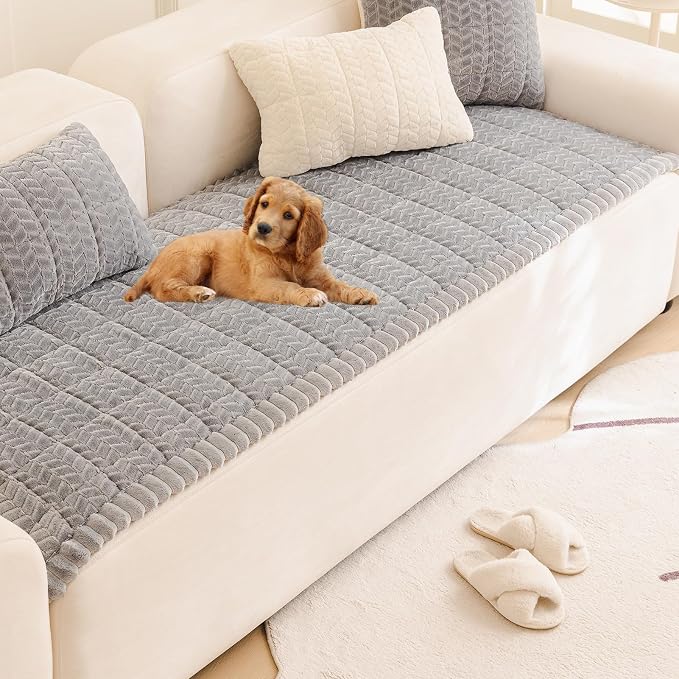 Pet Couch Cover Dogs Washable Sofa Protector Covers Non Slip Fuzzy Dog Mat | Soft Flannel, Anti-Slip Backing, Protect Furniture from Hair, Dirt, Messes, Fit Sofa and Loveseat - Image 5
