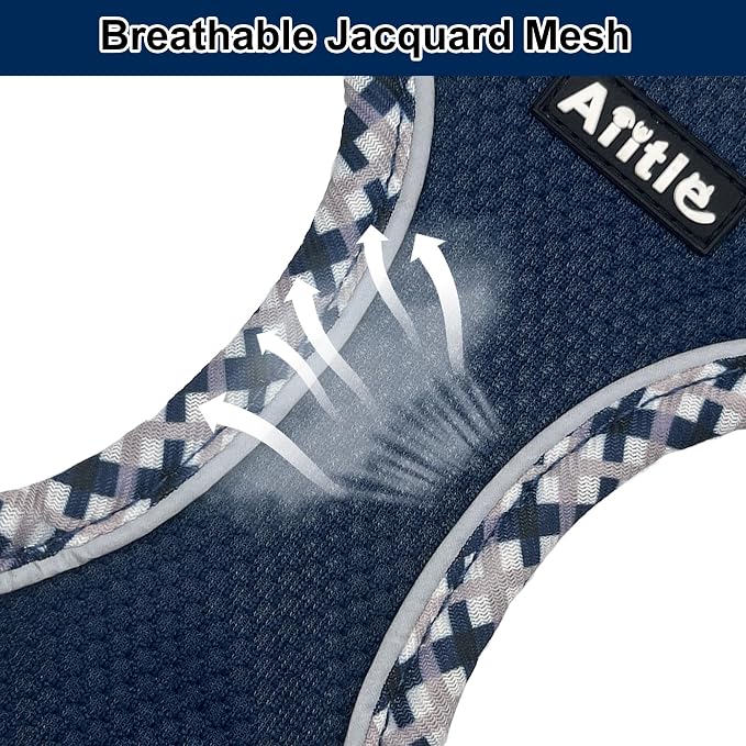 Small Dog Harness and Leash Set Strong Magic Tape, Navy-Blue, XS | No Pull Step-in Vest for Puppy, Breathable Mesh, Reflective & Escape-Proof Design, Outdoor Use for Chihuahua, Maltese - Image 7
