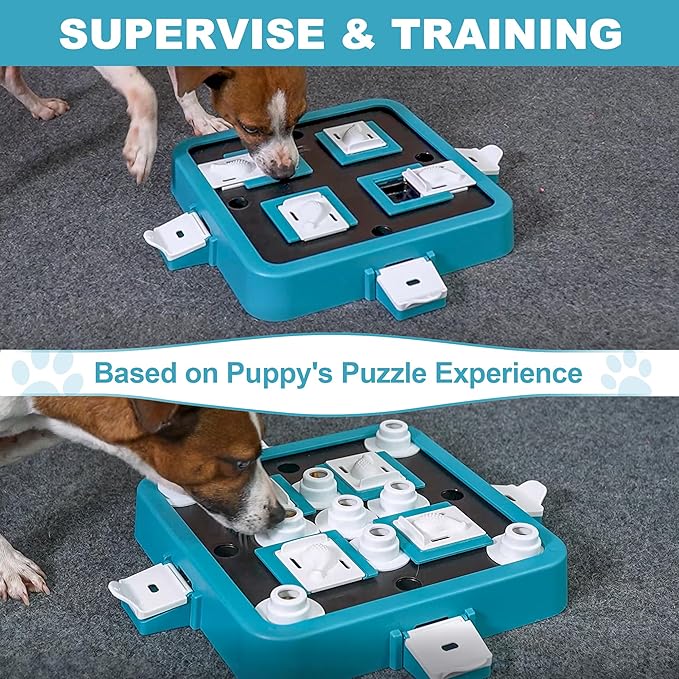 Aluckmao Dog Puzzle Toy Large Size - Adjustable Levels Food & Treat Game | Beginner to Advanced Difficulty for All Breeds, Brain Stimulation, Mental Enrichment, Interactive Feeding, Green - Image 4