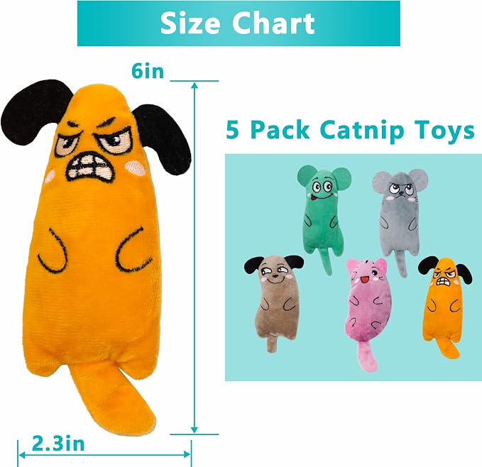 MMaiiu 5pcs Catnip Toys, Funny cat Toy, bite Resistant cat Toys | Indoor Cartoon cat Toys for cat,cat chew Toys - Image 2
