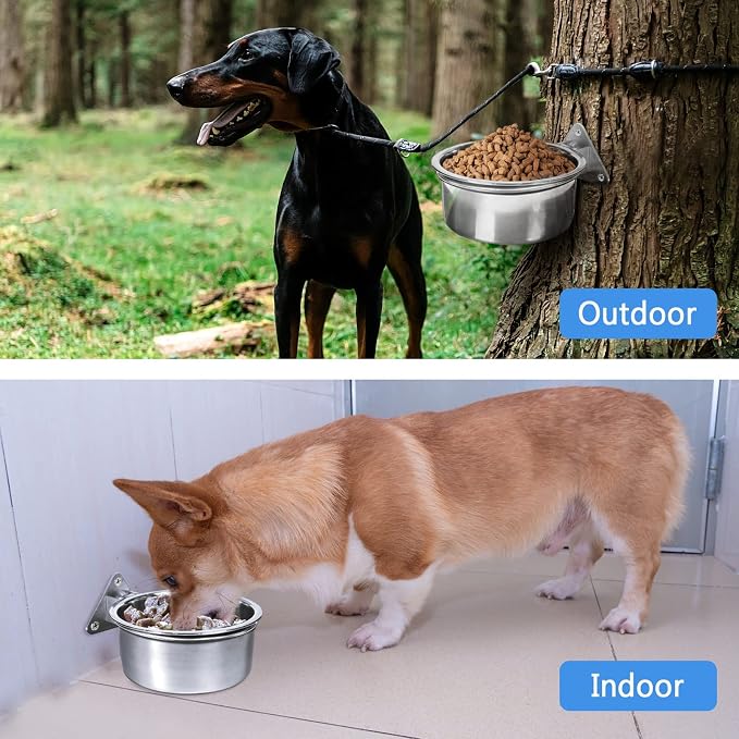Raised Small Dog Bowls Wall Mount Pet Bowl, Collapsible Elevated Pet Bowl for Dog Cat Chicken Coop - 4 Cups / 1 Quart - Image 4