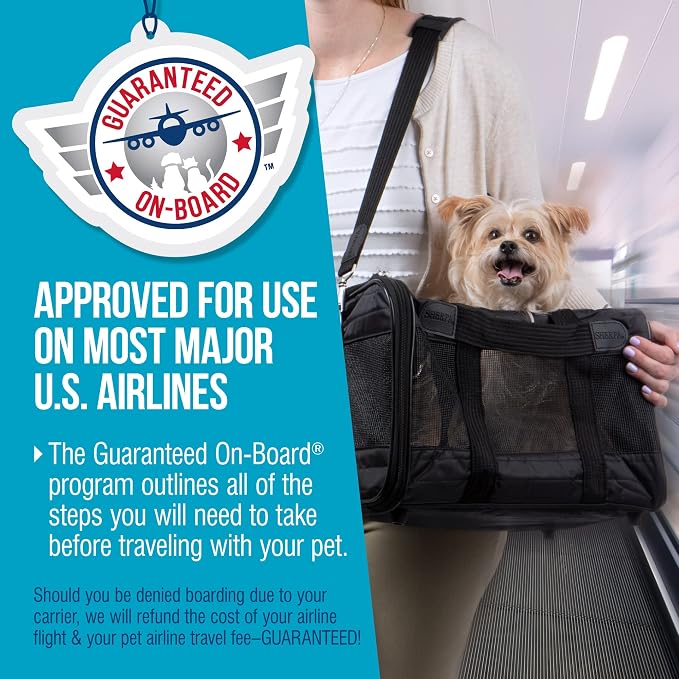 Sherpa Original Deluxe Travel Pet Carrier, Airline Approved & Guaranteed On Board - Black Lattice, Small - Image 4
