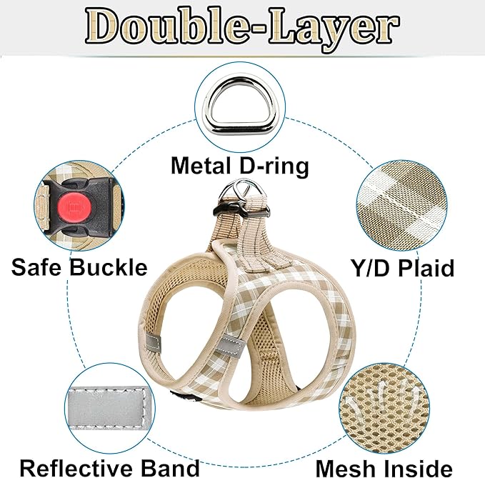 Dog Harness Step-in Breathable Puppy Cat Dog Vest Harnesses for Small Medium Dogs - Image 2