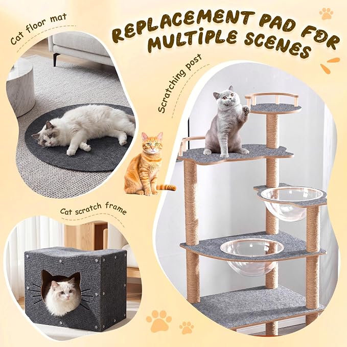 Shinylin 2 Pack Cat Scratch Mat 78.7"x15.8", Dark Gray | Self-Adhesive Trimmable Cat Scratching Carpet, DIY Cat Scratch Pad for Couch Sofa Wall Cats Tree, Durable Furniture Protector - Image 6