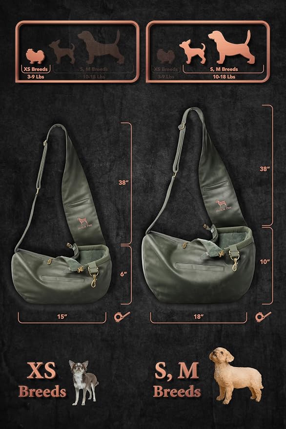 Noah & Paw Dog Sling Carrier for Small Dogs 3-10lb, Dog Sling for Small Dogs and Cats, Dog Carrier with Adjustable Padded Strap, Vegan Denim Lined with Fur, 3X Safety Features, Machine Washable - Image 4