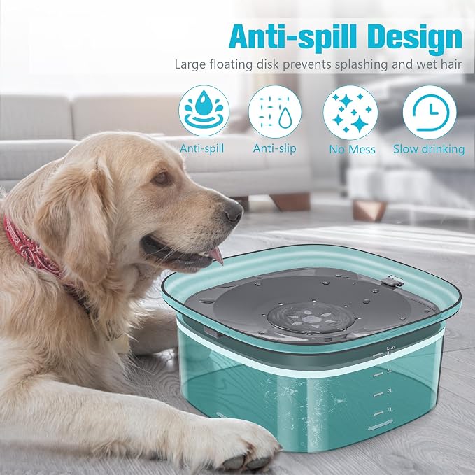 UPSKY 4L Dog Water Bowl No Spill Large Capacity Slow Drinking Water Feeder | Splash Proof, Prevent Pet Prevents Choking, Anti-Slip, Visible Water Level, Suitable for Vehicle Carried Travel and Car Trips - Image 6