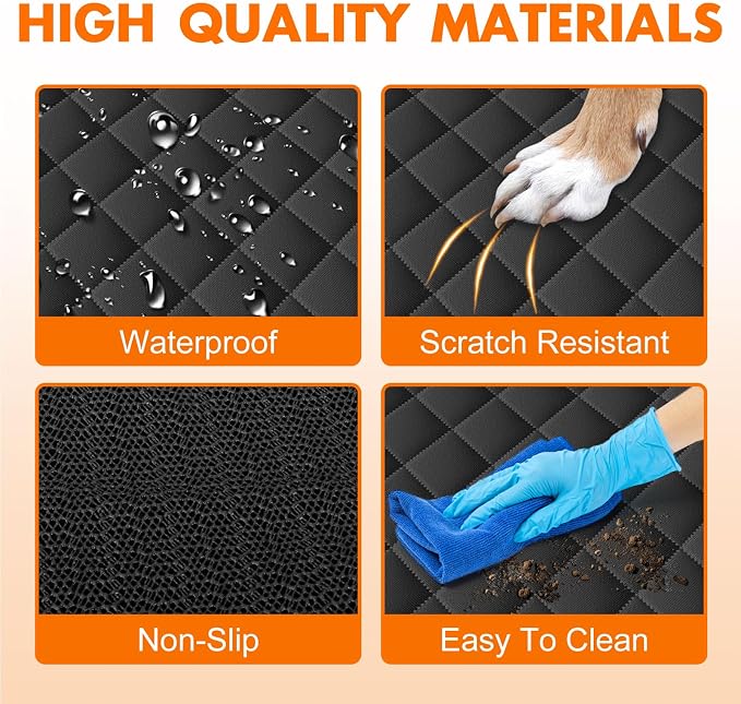 Waterproof Dog Backseat Cover for Cars, Non-Slip Pet Seat Protector,M-Black - Image 4