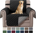 H.VERSAILTEX Reversible Chair Covers Water Repellent Chair Slipcover for Dogs Pets Furniture Protector Cover with Elastic Strap Durable and Washable Seat Width Up to 21"(Armchair, Black/Grey) by HVERSAILTEX