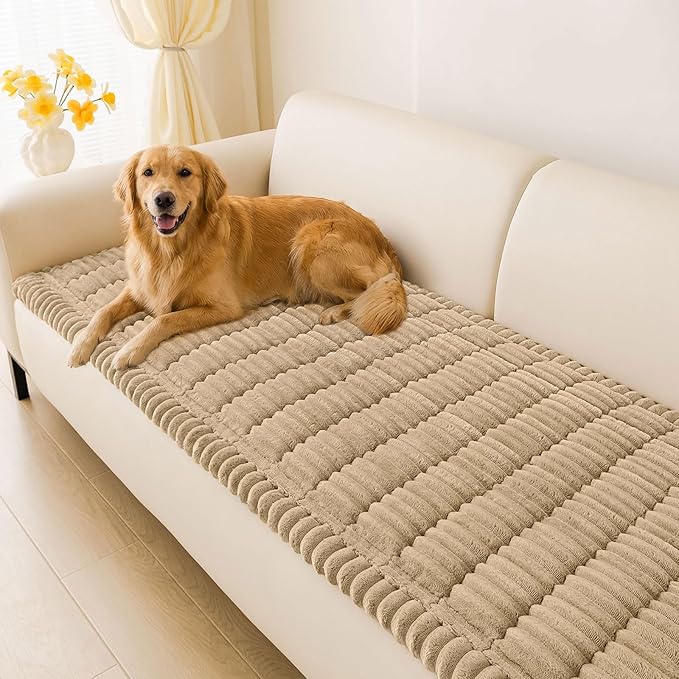 hyha Couch Cover for Dogs, Washable Non Slip Plush Flannel Sofa Protector | Thick Flannel, Anti-Slip Backing, Pet Hair & Scratch Protection, Fits Sofa & Loveseat (27.6" x 88") by hyha