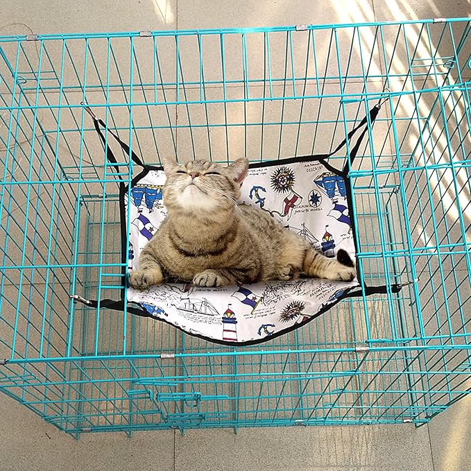 Shappy 5 Pcs Pet Hammock for Cage Hanging Pet Hammock Bed with Metal Hooks Cats Ferret Soft Bed Suitable for Guinea Pig Hamster Gerbil Kittens Cats Cage(Classical) - Image 6