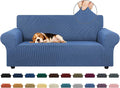 KEKUOU Stretch Loveseat Couch Cover, 2 Cushion Couch Slipcover,Riverside | 1-Piece Washable Sofa Cover Pet Friendly (55"-78") Furniture Protector Soft Jacquard, Elastic Bottom for Dogs & Kids by KEKUOU