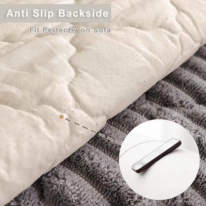 100% Waterproof Fuzzy Couch Cover for Dogs, Washable Non-Slip Pet Couch Covers for Sofa, Soft Thick Furniture Protector Sofa Slipcover Mat for Dogs (Light Gray, 27.5"x70.9") - Image 4