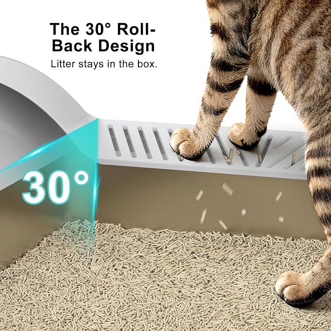 AIPERRO Stainless Steel Litter Box Extra Large for Big Cats and Multi-Cats | Jumbo Extra Large High Sided Metal Cat Box with Lid | Anti-Urine Leakage,Non-Stick & Easy to Clean | Include Litter Cat Scoop - Image 6