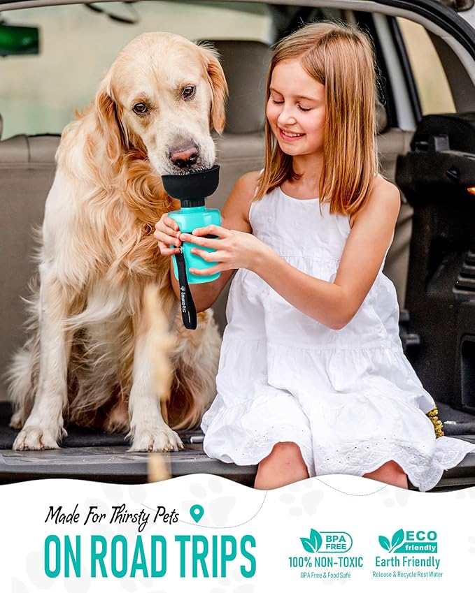 lesotc Dog Water Bottle, Portable Water Dispenser with Bowl, Leak Proof Pet Travel Squeeze Bottle, Puppy Essentials Dog Stuff Accessories for Outdoor Walking, Hiking, Camping - Image 4