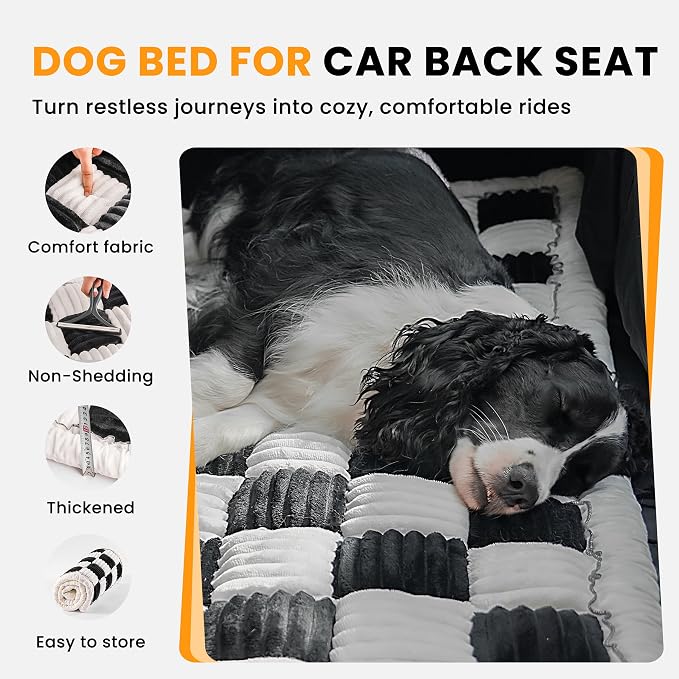 HiPetpy Backseat Dog Bed Mat for Car, Non-Slip Dog Bed for Car Back Seat | Soft & Cozy Dogs Blanket for Car, Washable Travel Pet Mat Seat Protector for Car, SUV, Truck, Fit Backseat Extender - Image 2