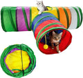 Cat Tunnel,Cat Tunnels for Indoor Cats Interactive, Pet Tunnel Toys for Cats Kitten Rabbits,3 Way Collapsible,Rainbow L 32" T Shape by FelRelWel