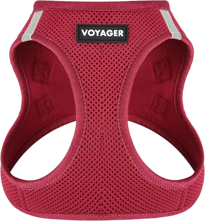 Voyager Step-in Air Dog Vest Harness - Burgundy, XX-Small | 12 - 13.5" in Chest, Reflective Bands, All Weather Breathable Air Mesh, Cats Compatible, Lightweight, Fast Drying by BestPetSuppliesLLC