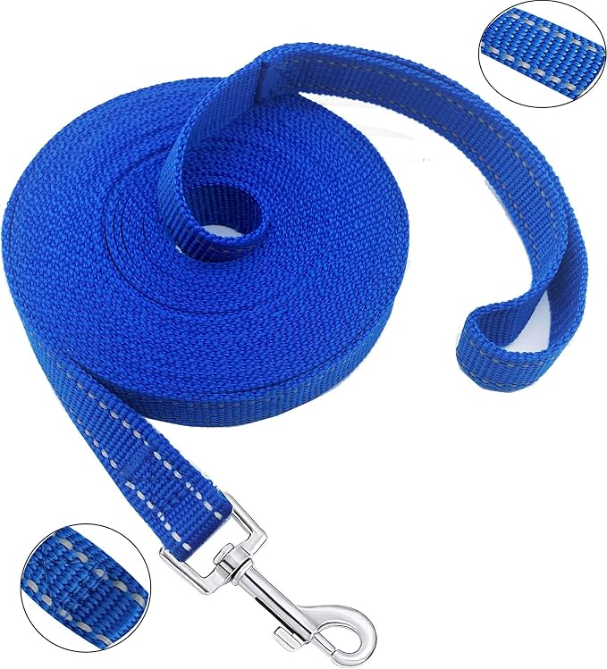 Nylon Training Dog Leash for Small Medium Dogs, 15ft 20ft 30ft 50ft 100ft Reflective Long Leash Dog/Puppy Lead for Obedience Recall Training, Camping - Image 2