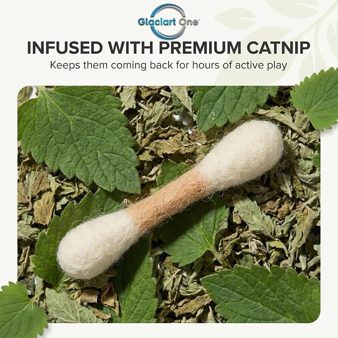 Glaciart One MINI Swabs Cat Toys with Catnip - 6 Pk | Durable for Chew, Cute Cat Toys Interactive Kitty for Boredom, Exercise, & Play | Filled w/Organic Catnip for Anxiety & as Digestive Aid - Image 6