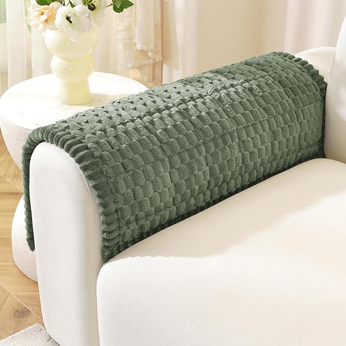 OstepDecor Couch Cover for Dogs, Washable Non Slip Sofa Cover for Pets | Soft Couch Covers for Sofa, Loveseat and Sectional, Furniture Protector Against Pet Hair & Dirt (20" x 24", Green) by OstepDecor