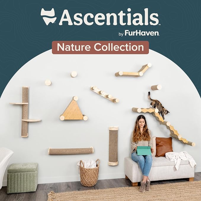 Cat Climbing Wall System – Modern Floating Shelves & Perches for Cats - Sunrise Steps | Ascentials by FurHaven - Image 10