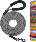 MayPaw Heavy Duty Rope Dog Leash, 3/4/6/7/8/10/12/15/20/30 FT Long Dog Lead Nylon Pet Leash, Soft Padded Handle Thick Lead Training Leashes for Large Medium Dogs (20ft * 1/2", Black) by MayPaw