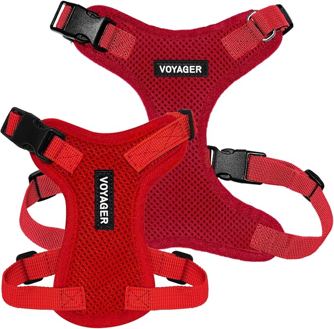 Voyager Step-in Lock Dog Harness - Red, Medium | 17 - 21" in Chest, Adjustable, Breathable Air Mesh, Lightweight for Daily Walks, Strong Clips, Heavy Duty D-Ring - Image 6