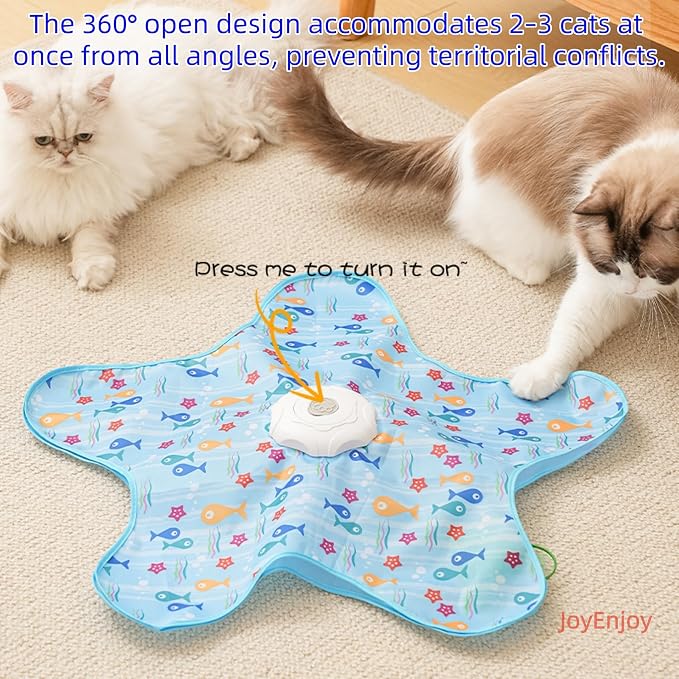 Hide and Seek Interactive Cat Toys, Puzzle Motion Activated for Indoor Cats | Cat Enrichment & Stimulating, Electronic Design, Moving toy play mat, USB & Battery Powered, 5-Hole, Multi-Cat, Bird Sound - Image 3