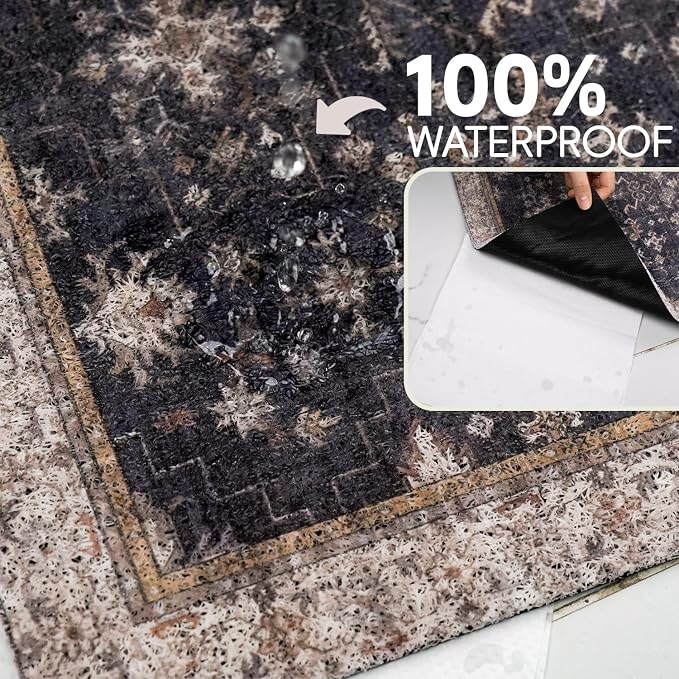 Cat Litter Mat Litter Trapping Mat, 24"x15" Waterproof Urine Proof Litter Box Mat Catcher Mat Non-Slip Washable for Kitty Kitten, Black - Image 4