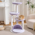 Modern Cat Tree Tower with Scratching Post, 46 Inches Tall Cat Towers with Woven Cat Nests and Cave, Multi-Level Cat Tree With Removable Cushions and Massage Brush for Indoor Cats Large Adult. by HITTITE