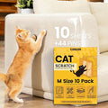 Conlun Cat Scratch Furniture Protector 10-Pack 14in Clear Adhesive Sheets | Flexible Deterrent | guards armchairs | leaves no residue, corner guide sticker | easy peel scraper | Invisible Shield by Conlun