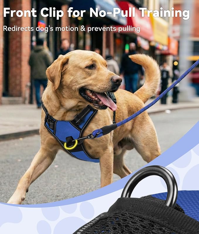 Joytale No Pull Dog Harness for Extra Large Dogs, Front Clip, Navy Blue | Grab Handle for Instant Control, Padded & Adjustable Vest, Sturdy Metal D-Rings, for Safe Training & Daily Walking - Image 2