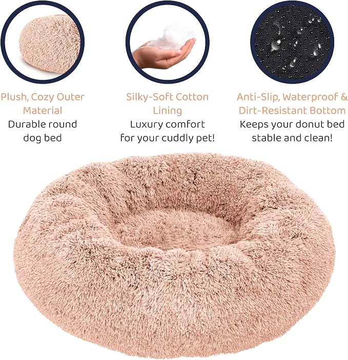 Donut Dog Bed - Premium Comfort for Anxiety Relief - Fluffy & Calming Design with Ultra-Plush Support | Cozy Round Dog Bed with Super Soft Circle Style (Pink, X-Large) - Image 5
