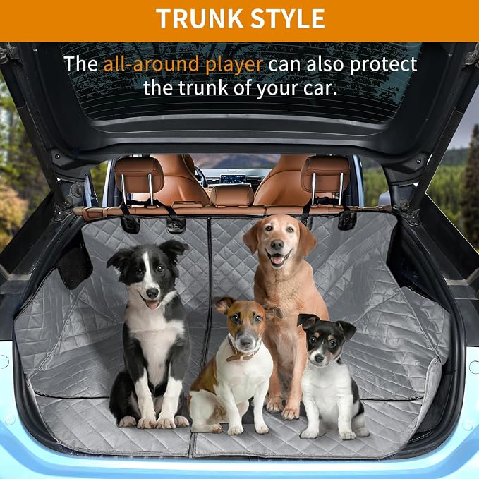 IVY&LANE Dog Car Seat Cover for Back Seat,Conversible 2-in-1 Waterproof Front Seat Cover,Heavy-Duty & Scratchproof Car Seat Protector Cover for SUVs, Trucks and Sedans(Standard,Grey) - Image 5
